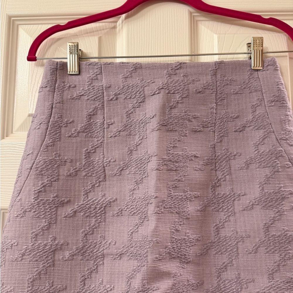 Mango Lilac Textured Mini Skirt